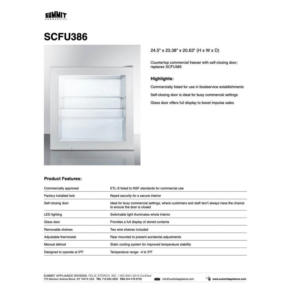 SUMMIT Commercial 24 in. Compact Display Freezer (SCFU386) 