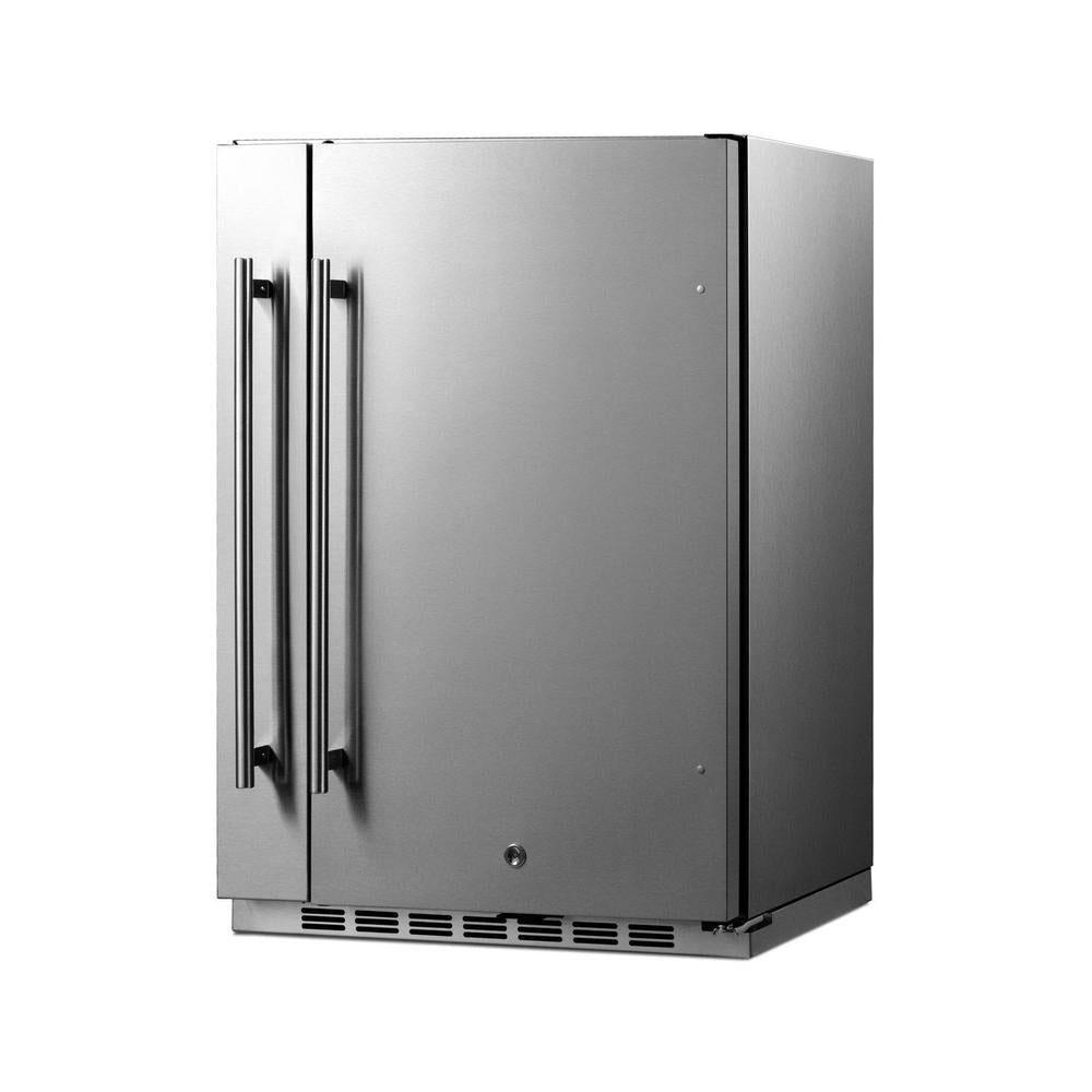 SUMMIT Shallow Depth 24 in. Built-In All-Refrigerator With Slide-Out Storage Compartment (FF19524) 