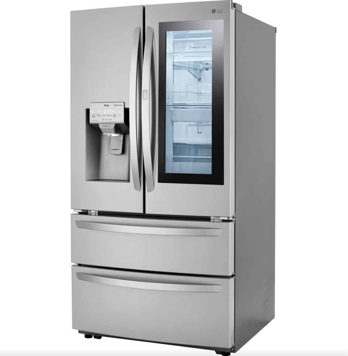 LG 36 Inch Smart InstaView Door-in-Door Double Freezer Refrigerator with Craft Ice in Stainless Steel 28 Cu. Ft. (LRMVS2806S)