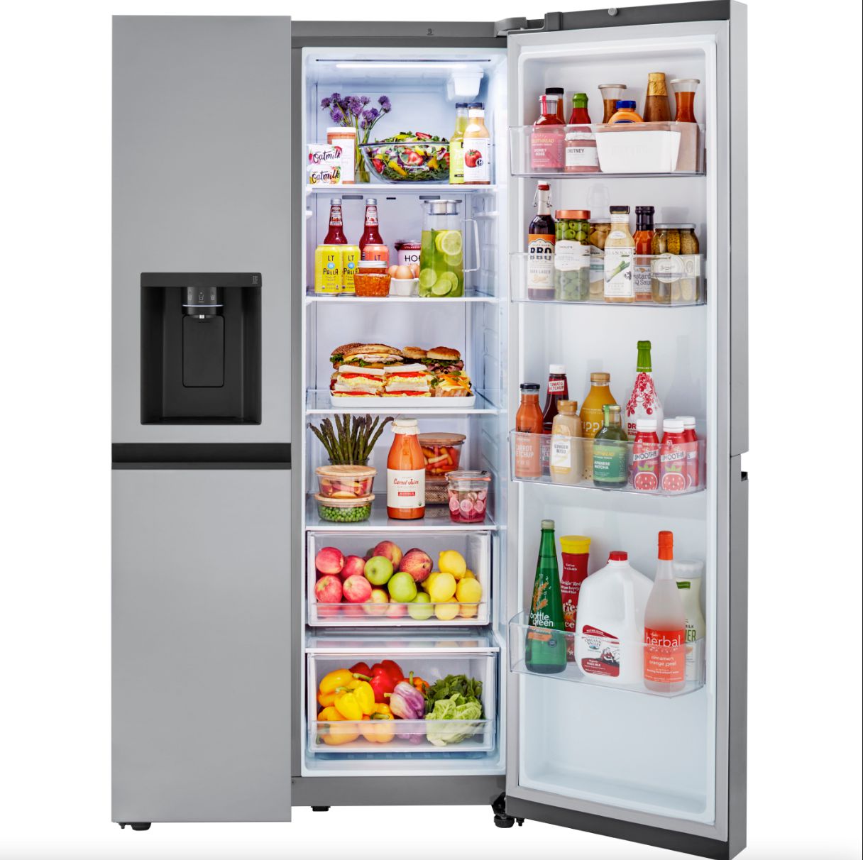 LG 36 Inch Side-by-Side Counter-Depth Refrigerator in Stainless Steel 23 Cu. Ft. (LRSXC2306S)