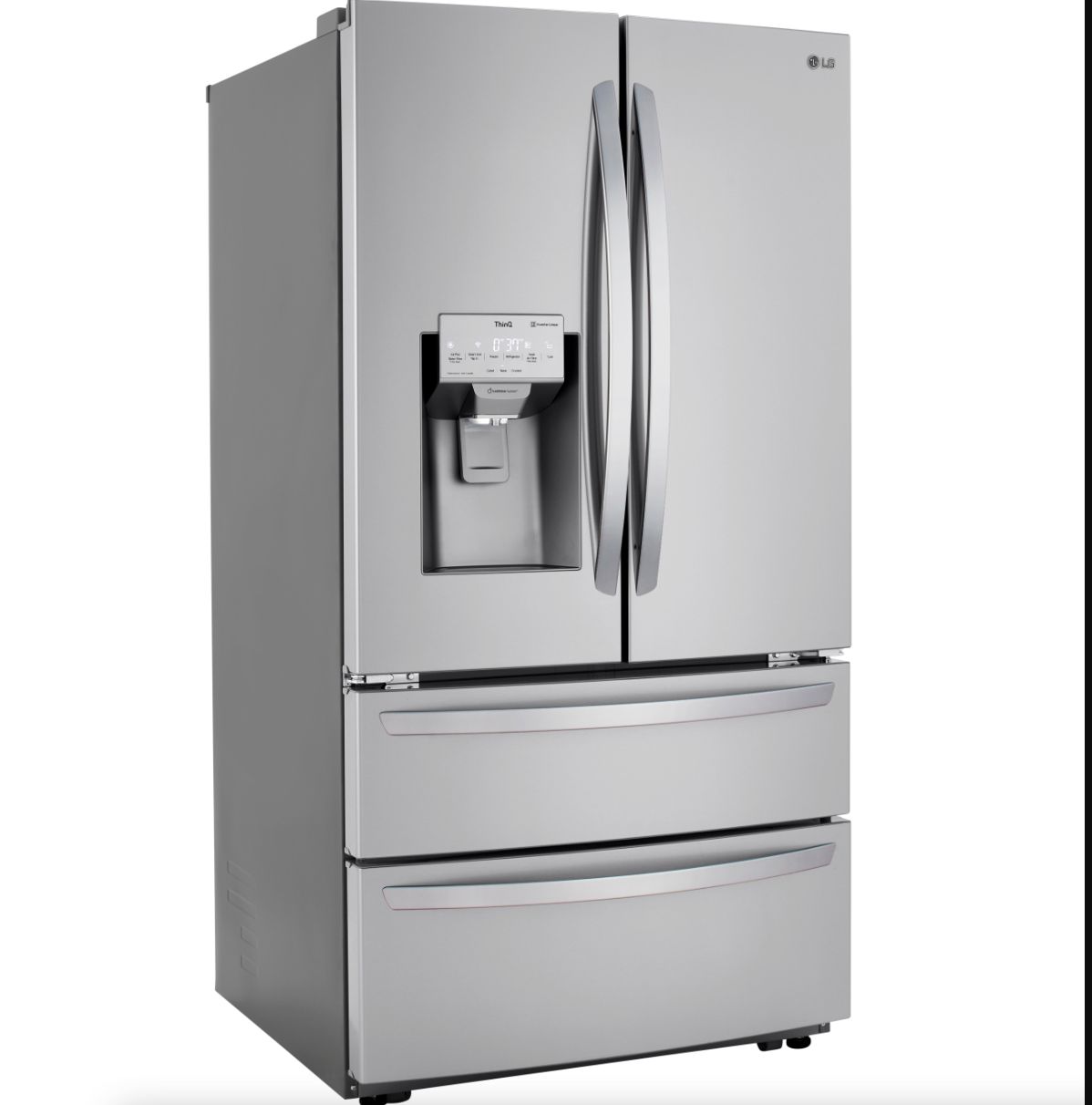 LG 36 Inch Smart Counter Depth Double Freezer Refrigerator with Craft Ice in Stainless Steel 22 Cu. Ft. (LRMXC2206S)