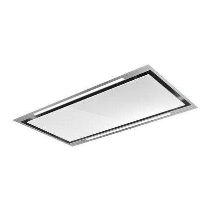 Faber Stratus Isola White Glass Ceiling Mount Island Range Hood With Size Options