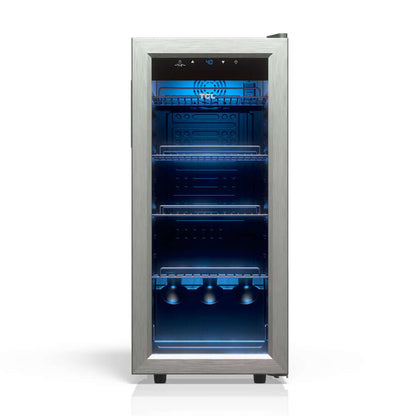 TCL 14 in. 50 Can 1.8 Cu. Ft. Compact Freestanding Beverage Cooler with Glass Door (TRV050FAS)