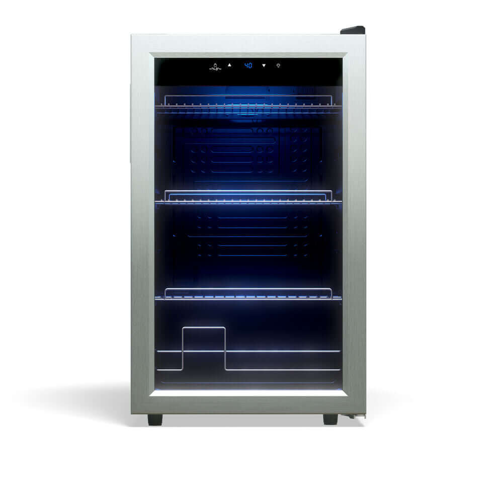 TCL 18 in. 102 Can 2.4 Cu. Ft. Compact Freestanding Beverage Cooler with Glass Door (TRV102FAS) main image.