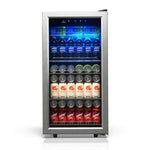 TCL 18 in. 121 Can 2.4 Cu. Ft. Compact Freestanding Beverage Cooler with Glass Door (TRV121FAS)