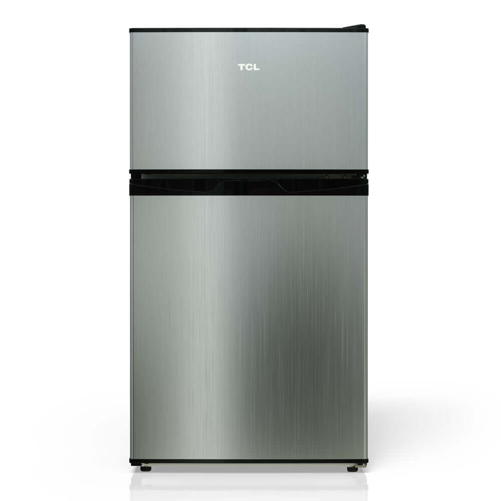 TCL 18 in. 3.1 Cu. Ft. Compact Top Freezer Mini Fridge in Silver (TRM31D4AV)