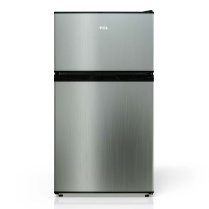 TCL 18 in. 3.1 Cu. Ft. Compact Top Freezer Mini Fridge in Silver (TRM31D4AV)