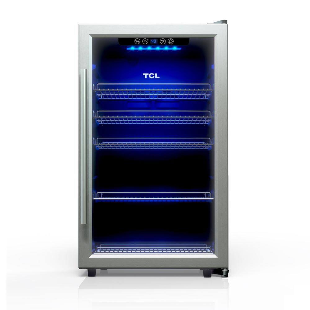 TCL 20 in. 132 Can 4.24 Cu. Ft. Beverage Cooler with Stainless Steel Glass Door (TRV132FAS)