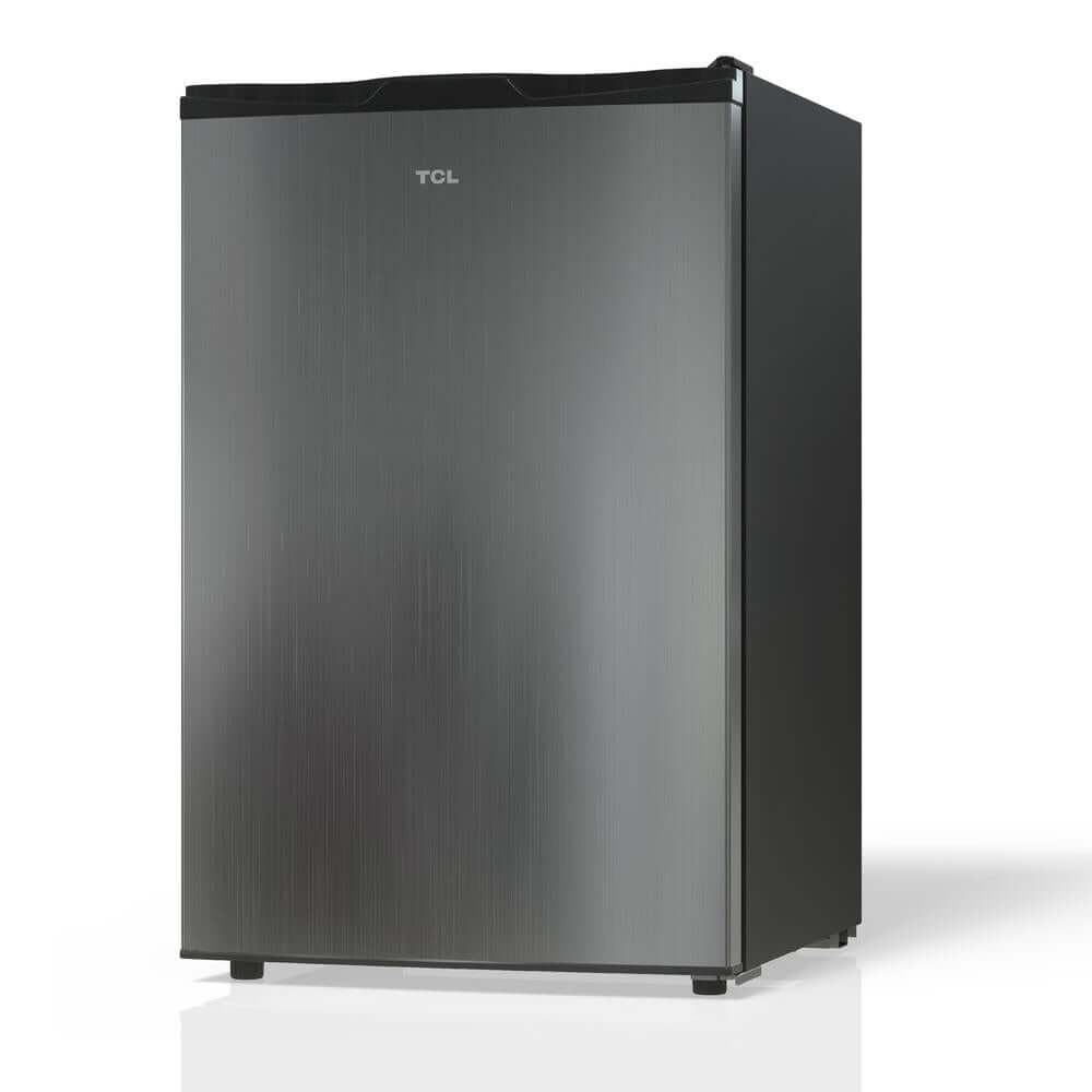 TCL 21 in. 4.5 Cu. Ft. Compact Single Door Mini Fridge in Silver (TRM45S4AV) reverse side.