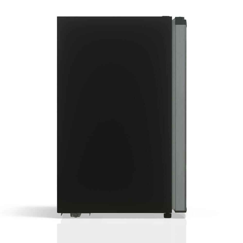 TCL 21 in. 4.5 Cu. Ft. Compact Single Door Mini Fridge in Silver (TRM45S4AV) cabinet side.