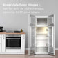 TCL 22 in. 7.3 Cu. Ft. Compact Top Freezer Refrigerator in White (TRT07T4AW) in a kitchen demonstrating reversible door hinges.