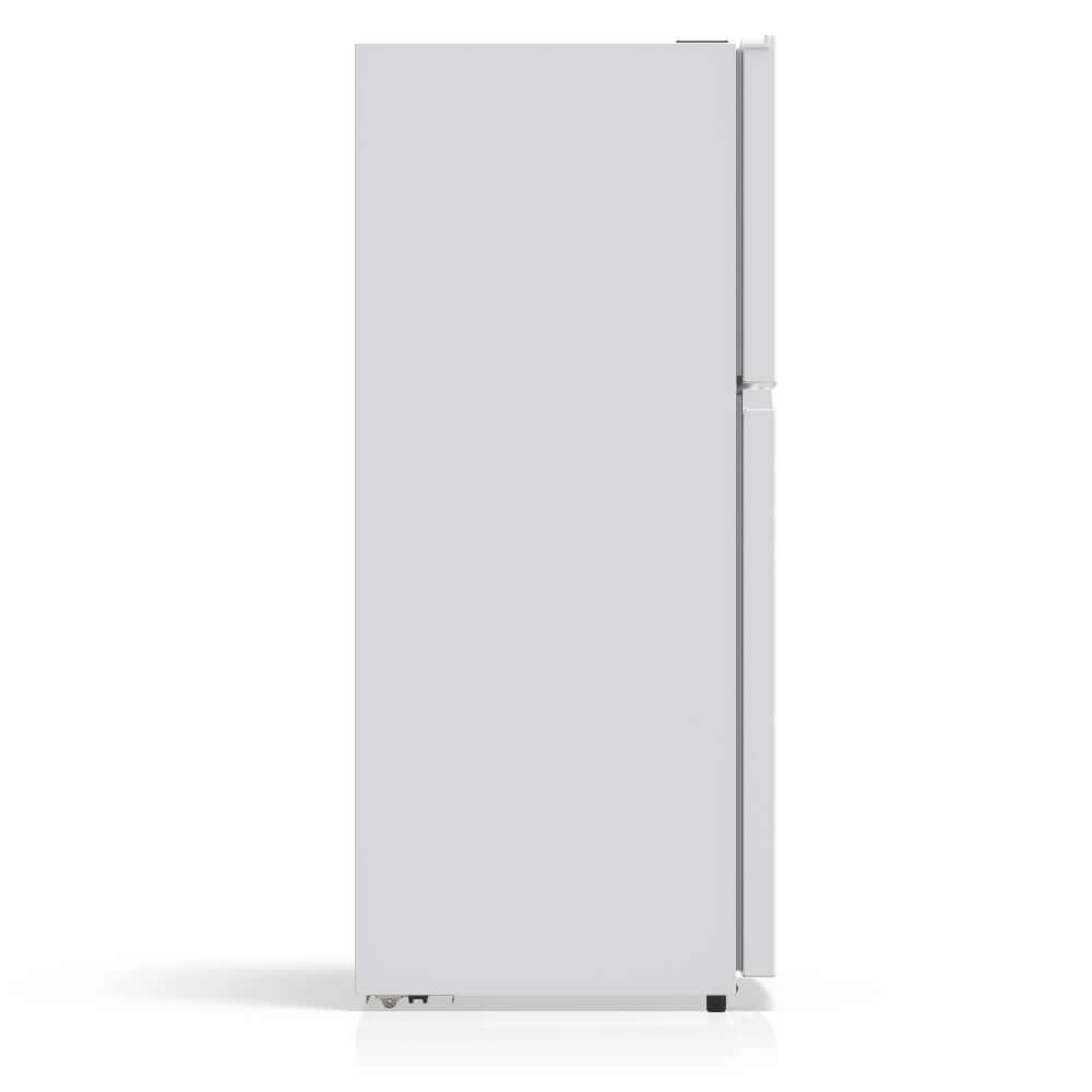 TCL 24 in. 10.1 Cu. Ft. Top Freezer Refrigerator in White (TRT10T4AW) side.