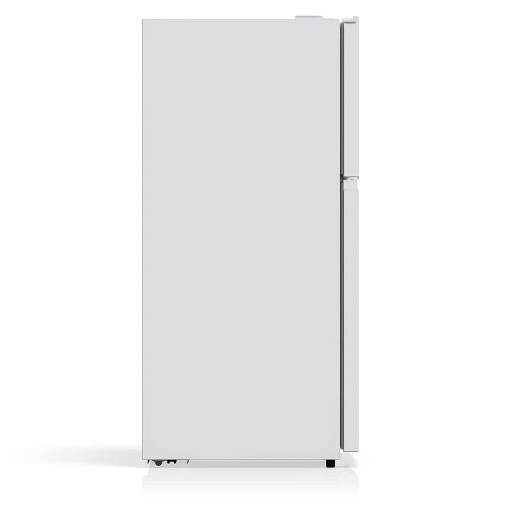 TCL 24 in. 11.6 Cu. Ft. Top Freezer Counter-Depth Refrigerator in White (TRT12T4AW) side.