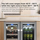 TCL 24 in. 20 Bottle 78 Can Dual Zone Wine Cooler with Glass Doors (TRD20B8AS) with temperature display on a kitchen counter.