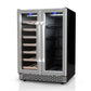 TCL 24 in. 20 Bottle 78 Can Dual Zone Wine Cooler with Glass Doors (TRD20B8AS) reverse side