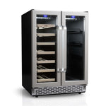 TCL 24 in. 20 Bottle 78 Can Dual Zone Wine Cooler with Glass Doors (TRD20B8AS)