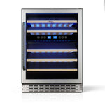 TCL 24 in. 46 Bottle Dual Zone Wine Cooler with Glass Door (TRW46B8AS)