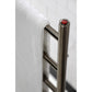 Kingston Brass Templeton Freestanding/Wall Mount Hardwired or Plug-In Towel Warmer Brushed Nickel with a red power indicator light on a white background