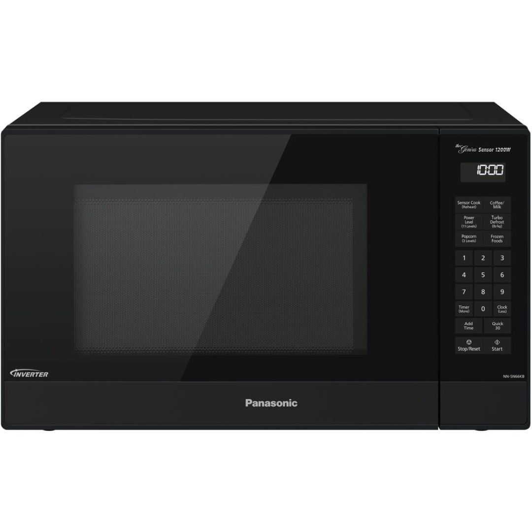 Panasonic 1.2 cu. ft. 1200W Genius Sensor Countertop Microwave Oven with Inverter Technology in Black (NN-SN66KB)