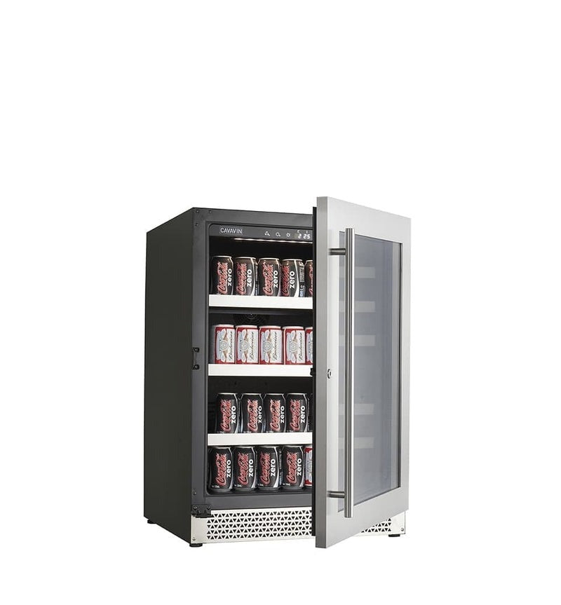 Cavavin Vinoa Collection - 24 in. Beverage Center in Stainless Steel - 126 Can/6 Bottle (V-050BVC)