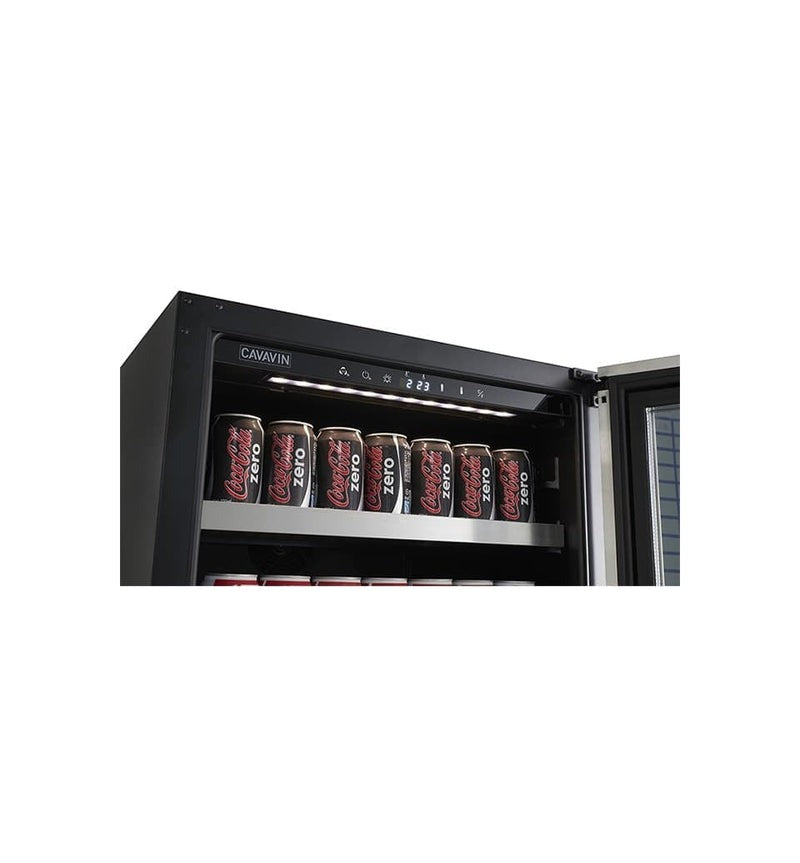 Cavavin Vinoa Collection - 24 in. Beverage Center in Stainless Steel - 126 Can/6 Bottle (V-050BVC)