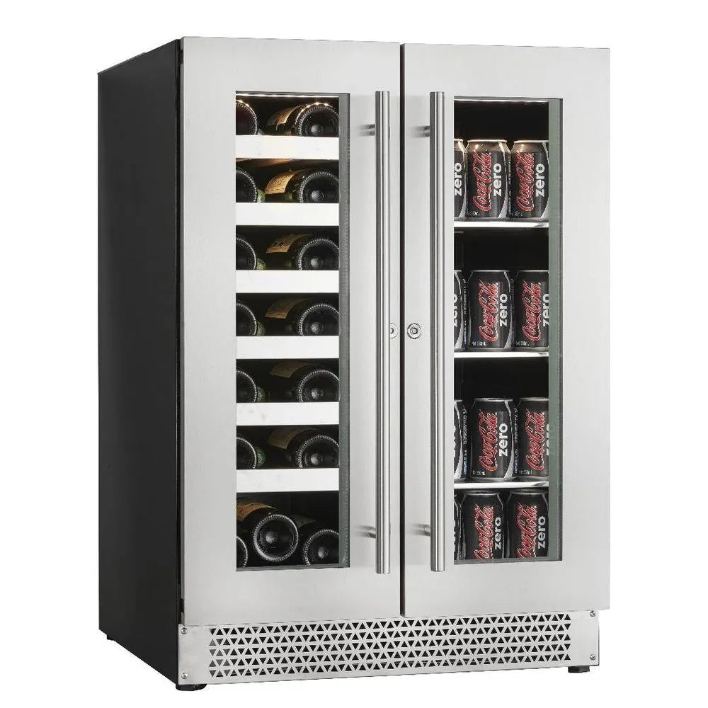Cavavin Vinoa 24 in. Dual Zone Beverage Center in Stainless Steel 66 Can/21 Bottle (V-87WBVC)