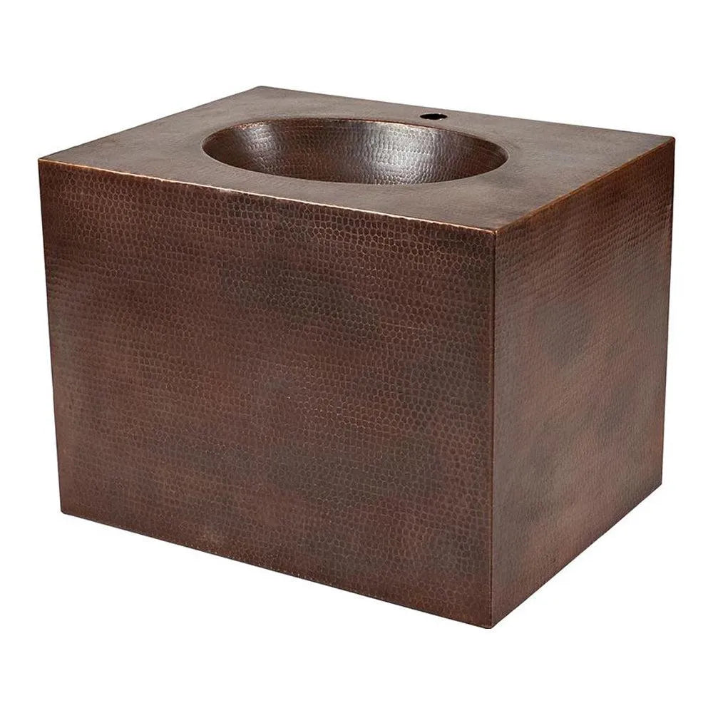 Premier Copper 24 in. Single Sink Hand-Hammered Copper Wall Mount Vanity with Single Faucet Hole (VADB24181) main image.