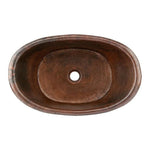 Premier Copper 20 in. Bathtub Vessel Hammered Copper Sink