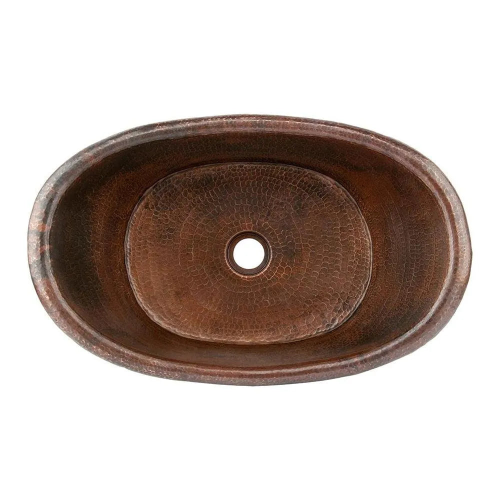 Premier Copper 20 in. Bathtub Vessel Hammered Copper Sink