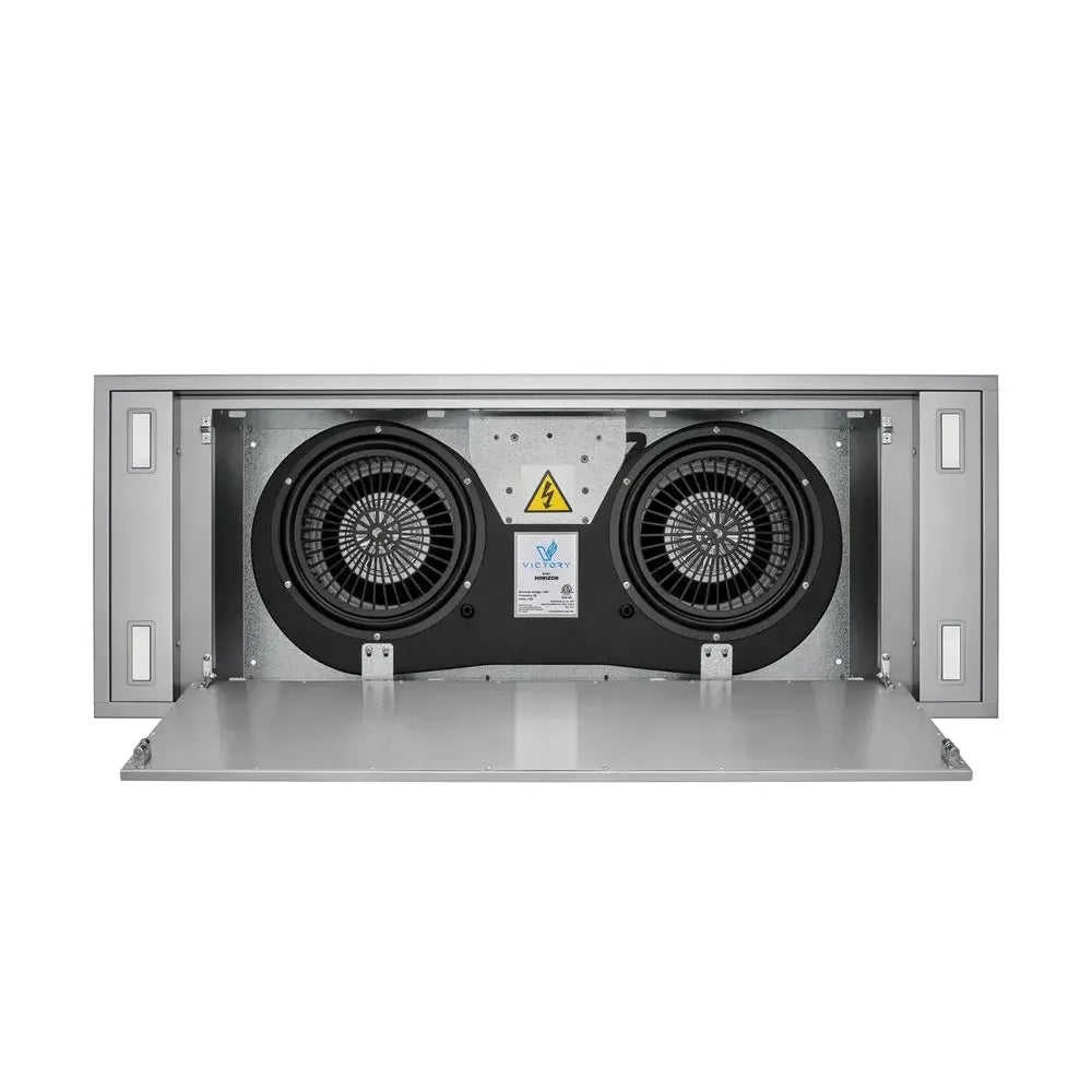 VICTORY Horizon 42 Inch 900 CFM Flush Ceiling Mount Range Hood in Stainless Steel 