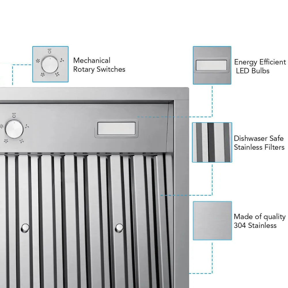 VICTORY Q2 700 CFM Insert Range Hood in Stainless Steel