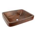 Premier Copper 19 in. Rectangle Skirted Vessel Hammered Copper Sink