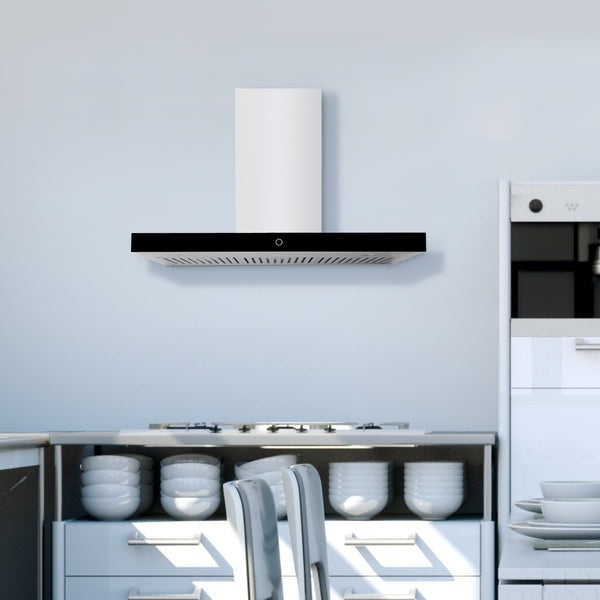 Hauslane Chef Convertible Stainless Steel Wall Mount Range Hood in a modern kitchen