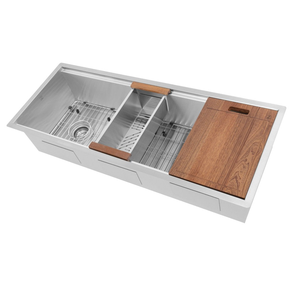 ZLINE 43 in. Garmisch Undermount Single Bowl Kitchen Sink with Bottom Grid and Accessories (SLS-43) Stainless Steel