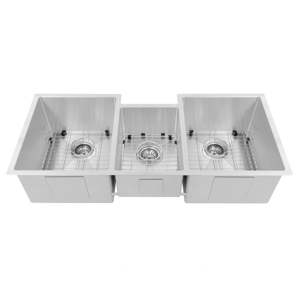 ZLINE 45 in. Breckenridge Undermount Triple Bowl Kitchen Sink (SLT-45) front, above.