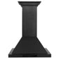 ZLINE Convertible Vent Wall Mount Range Hood in Black Stainless Steel with Crown Molding (BSKBNCRN) front