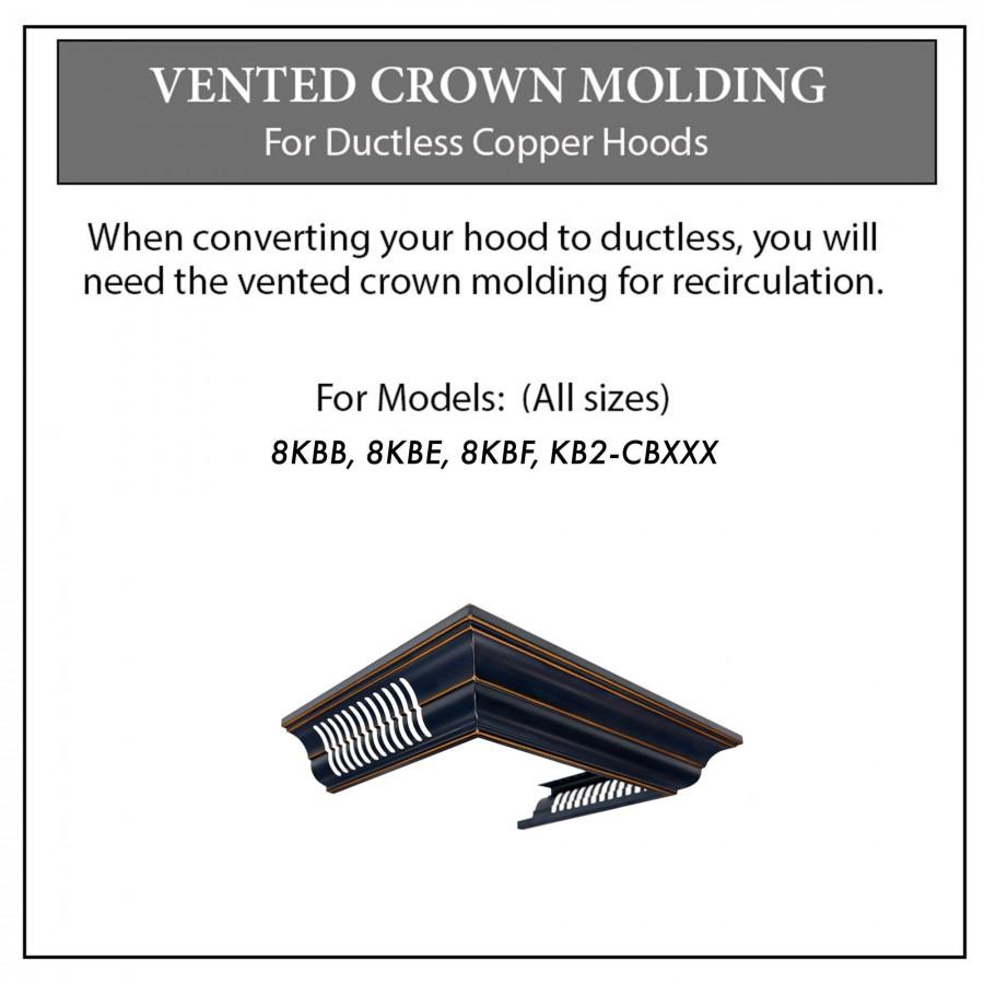 ZLINE Crown Molding with Vents for Designer Copper Range Hood (CM6V-8KBB) main image.