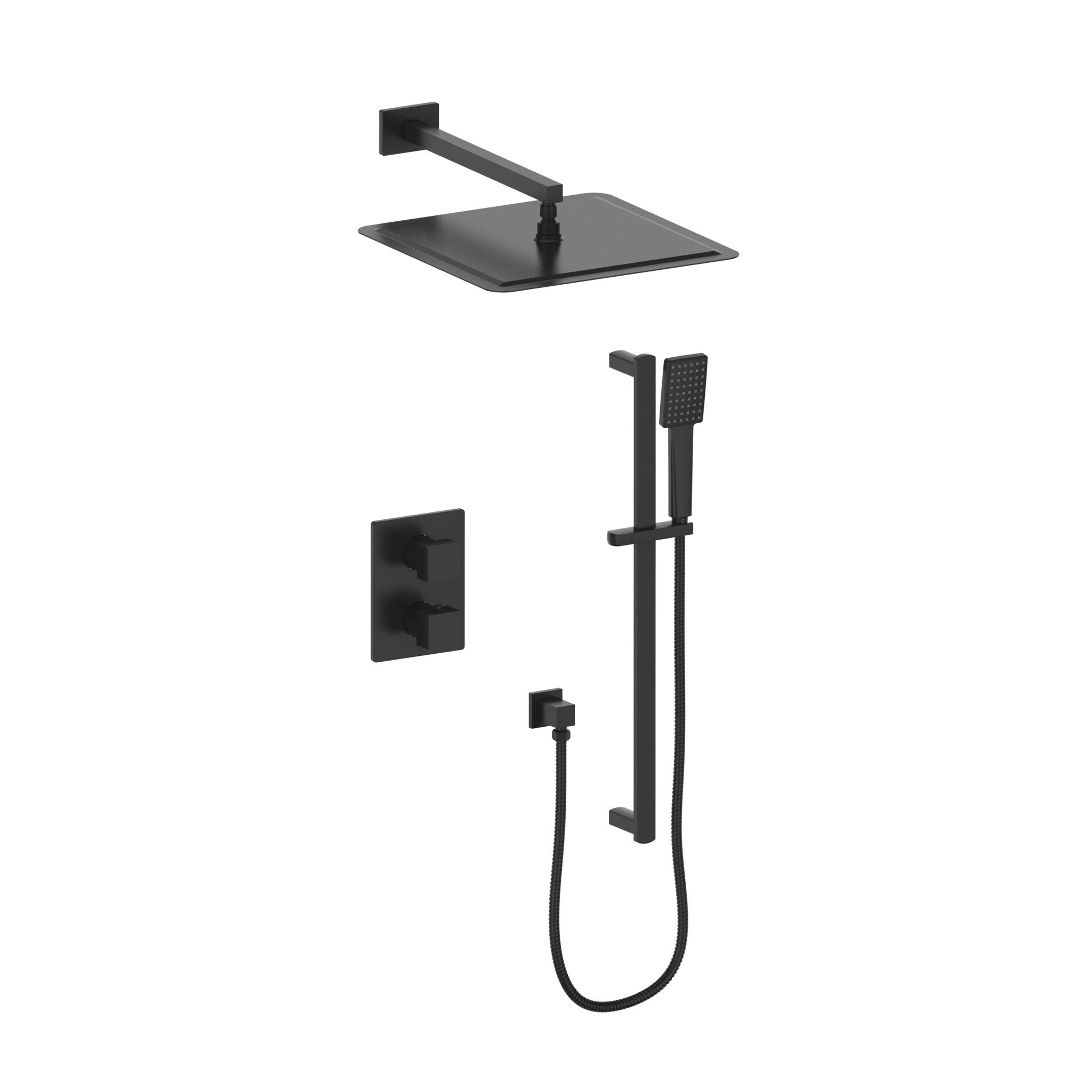 ZLINE Crystal Bay Thermostatic Shower System with color options (CBY-SHS-T2) Matte Black