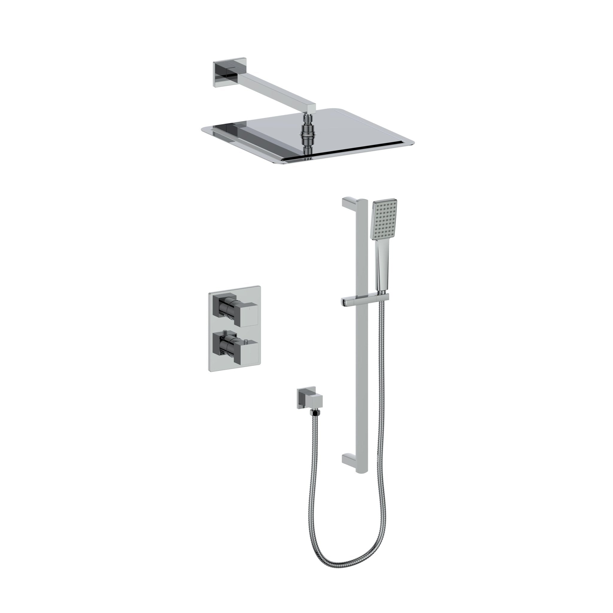 ZLINE Crystal Bay Thermostatic Shower System with color options (CBY-SHS-T2) Chrome