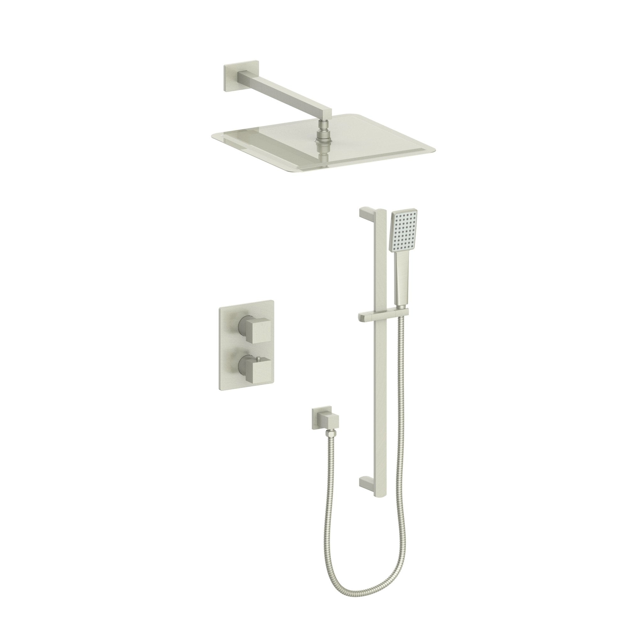 ZLINE Crystal Bay Thermostatic Shower System with color options (CBY-SHS-T2) Brushed Nickel