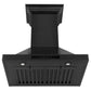 ZLINE Ducted Vent Wall Mount Range Hood in Black Stainless Steel with Built-in ZLINE CrownSound Bluetooth Speakers (BSKBNCRN-BT) 