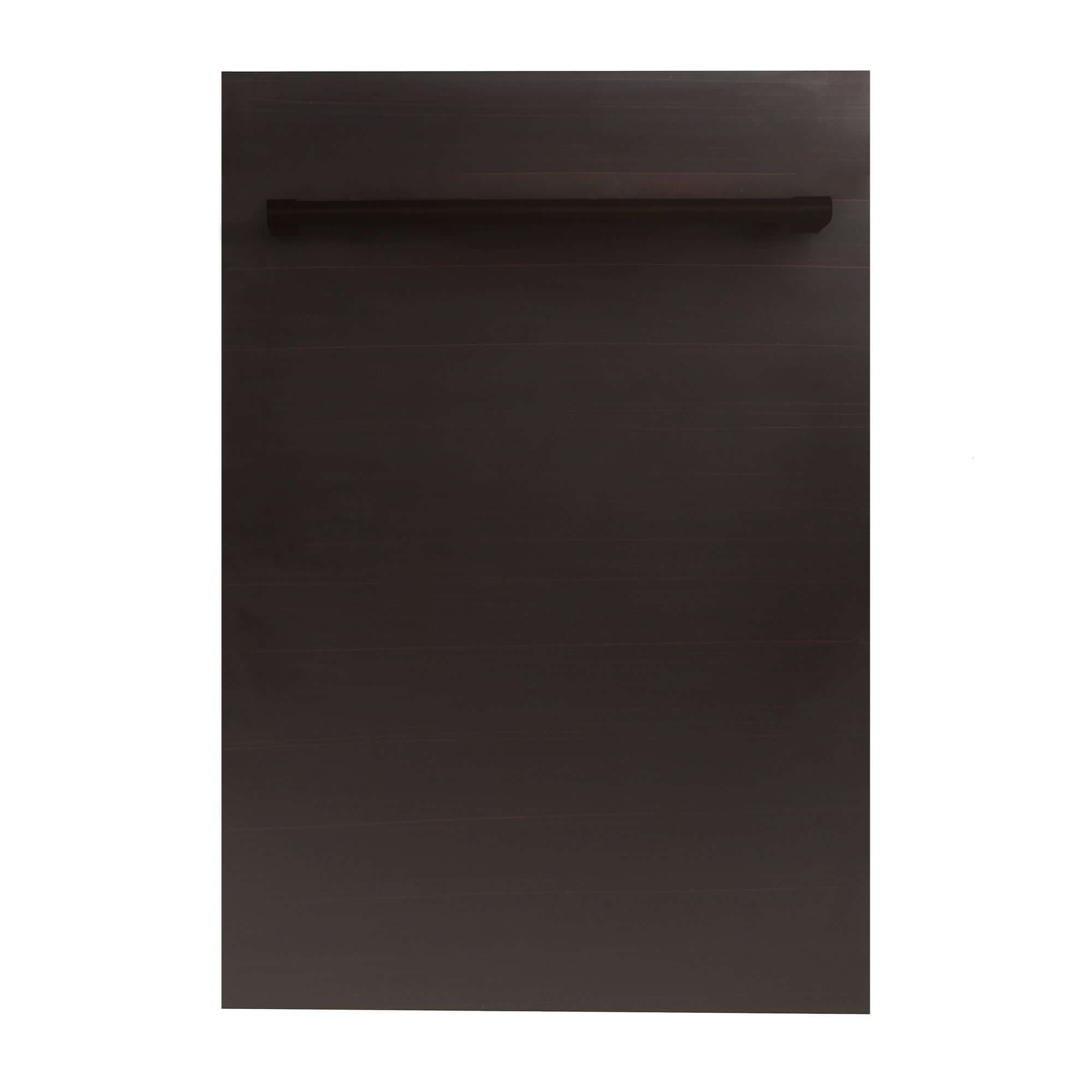 ZLINE 18 in. Compact Oil-Rubbed Bronze Top Control Built-In Dishwasher with Stainless Steel Tub and Traditional Style Handle, 52dBa (DW-ORB-H-18)