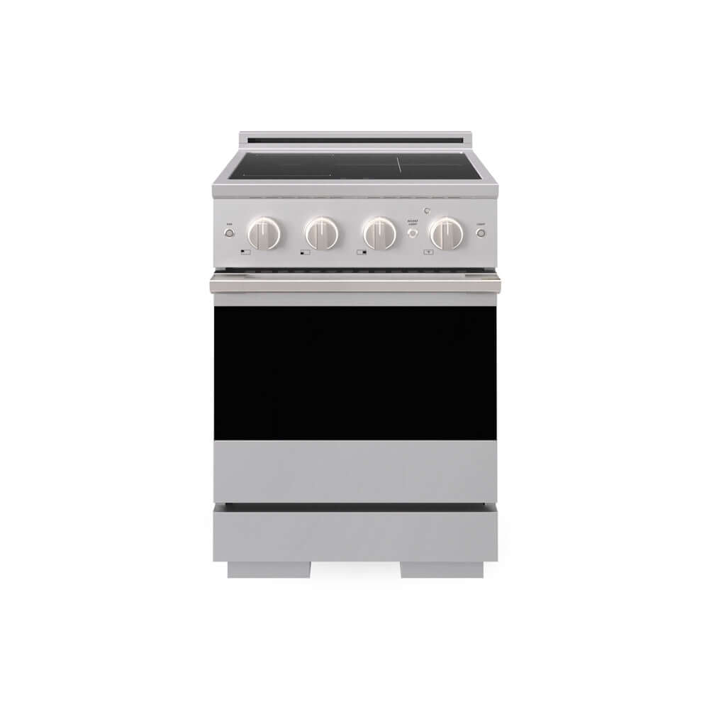 ZLINE 24 in. 3.2 cu. ft. Marino Induction Range with 3 Element Cooktop and Electric Convection Oven in Stainless Steel (MINR24) main image.