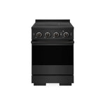 ZLINE 24 in. 3.2 cu. ft. Marino Induction Range with 3 Element Cooktop and Electric Convection Oven in Black Stainless Steel (MINRB-24) main image.