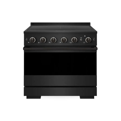 ZLINE 36 in. 5.2 cu. ft. Marino Induction Range with 5 Element Cooktop and Electric Convection Oven in Black Stainless Steel (MINRB-36) main image.