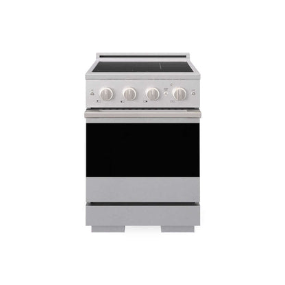 ZLINE 24 in. 3.2 cu. ft. Marino Induction Range with 3 Element Cooktop and Electric Convection Oven in Satin Stainless Steel (MINRS-24) main image.