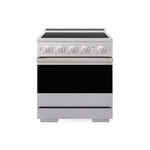 ZLINE 30 in. 4.2 cu. ft. Marino Induction Range with 4 Element Cooktop and Electric Convection Oven in Satin Stainless Steel (MINRS-30) main image.