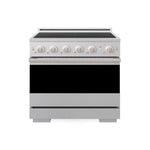 ZLINE 36 in. 5.2 cu. ft. Marino Induction Range with 5 Element Cooktop and Electric Convection Oven in Satin Stainless Steel (MINRS-36) main image.