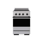 ZLINE Autograph Edition 24 in. 3.2 cu. ft. Marino Induction Range with 3 Element Cooktop and Electric Convection Oven in Stainless Steel with Matte Black Accents (MINRZ-24-MB) main image.