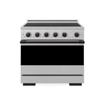 ZLINE Autograph Edition 36 in. 5.2 cu. ft. Marino Induction Range with 5 Element Cooktop and Electric Convection Oven in Stainless Steel with Matte Black Accents (MINRZ-36-MB) main image.